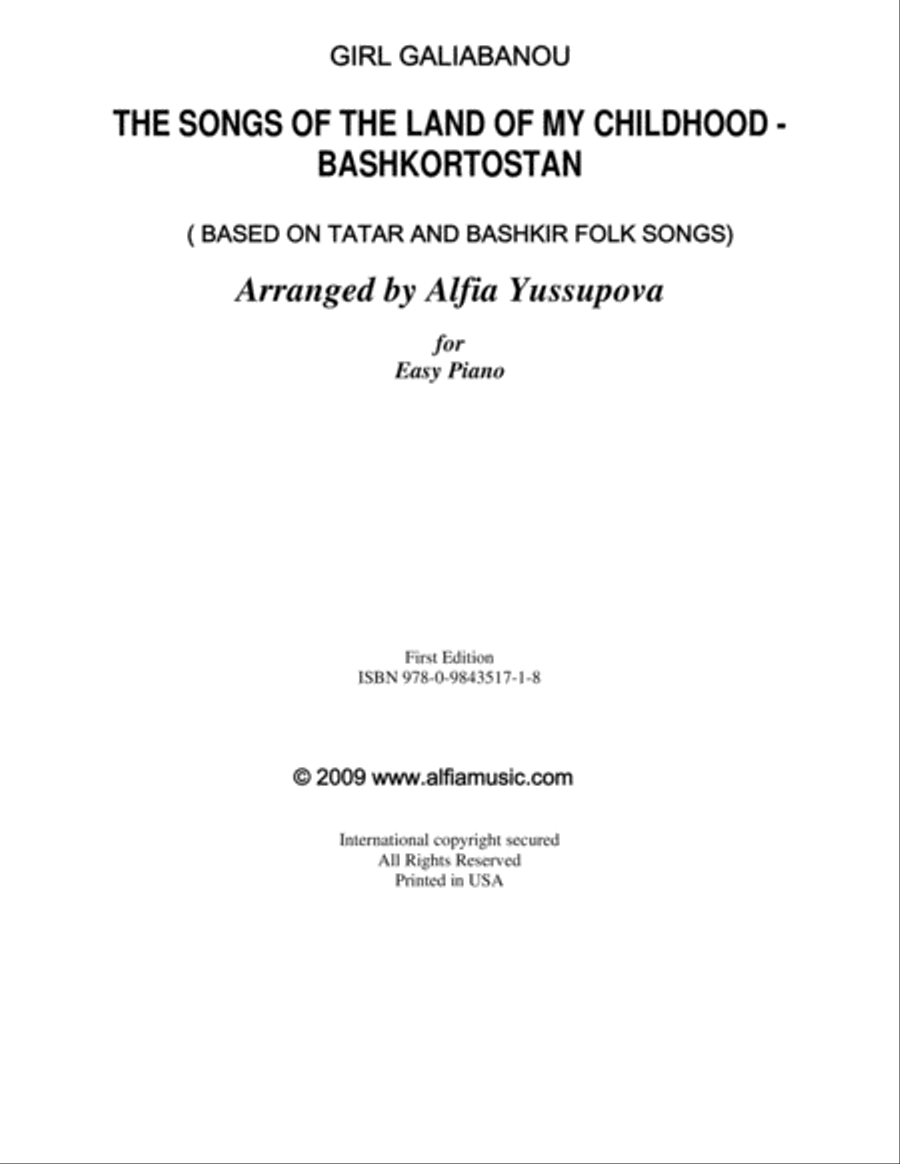 "Galiabanou" from "The Songs of the Land of my Childhood-Bashkortostan" - Musical Arrangements based image number null