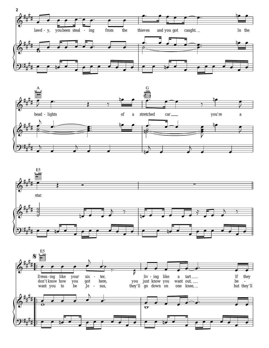 Hold Me, Thrill Me, Kiss Me, Kill Me Piano, Vocal, Guitar scores gallery preview page 2