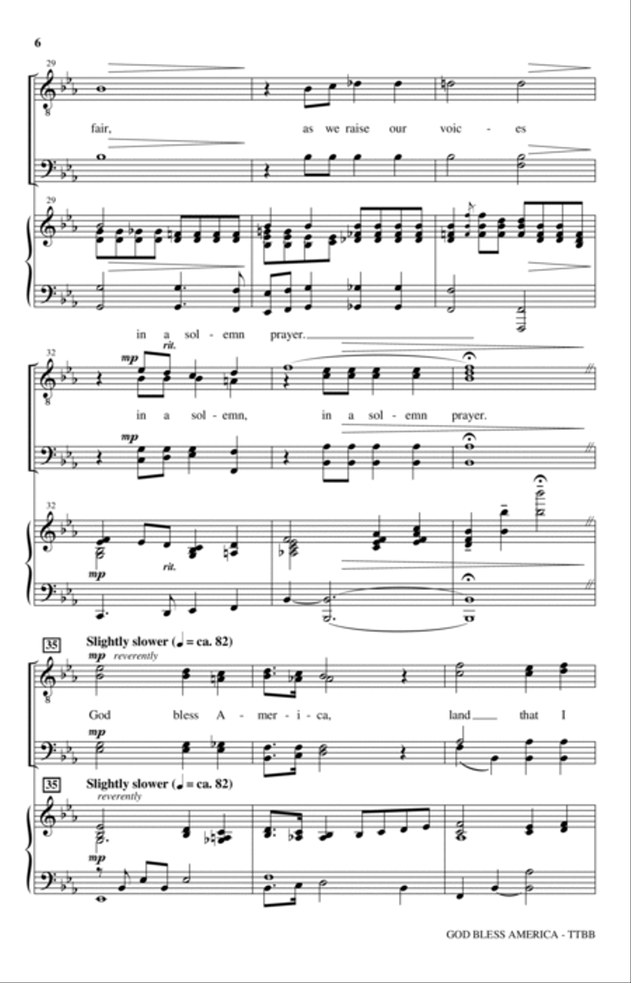 God Bless America (arr. Joseph M. Martin) TTBB scores gallery preview page 4