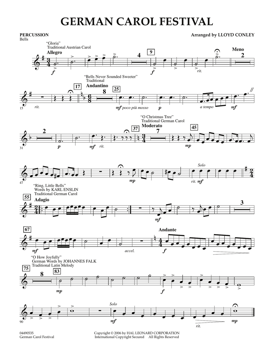 German Carol Festival - Percussion Orchestra scores gallery preview page 1