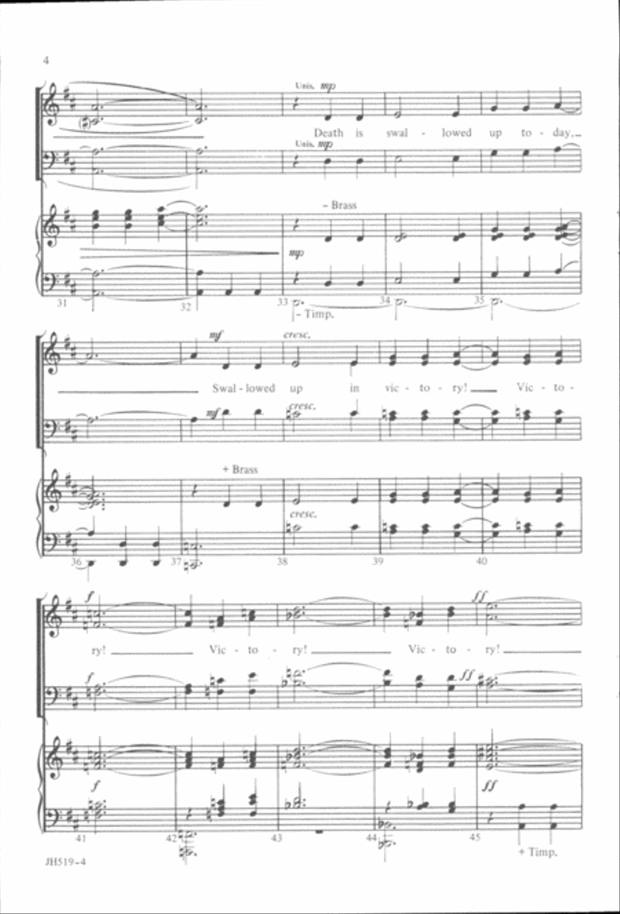 Now, O Death, Where Is Thy Sting? 4-Part scores gallery preview page 4