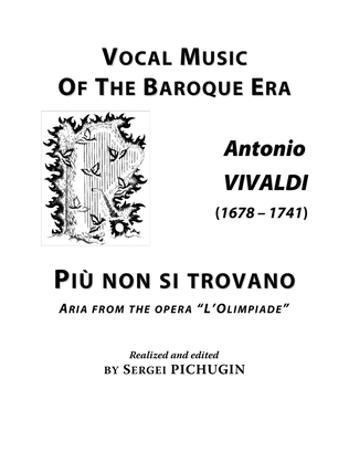 Book cover for VIVALDI Antonio: Più non si trovano, aria from the opera "L’Olimpiade", arranged for Voice and Pi