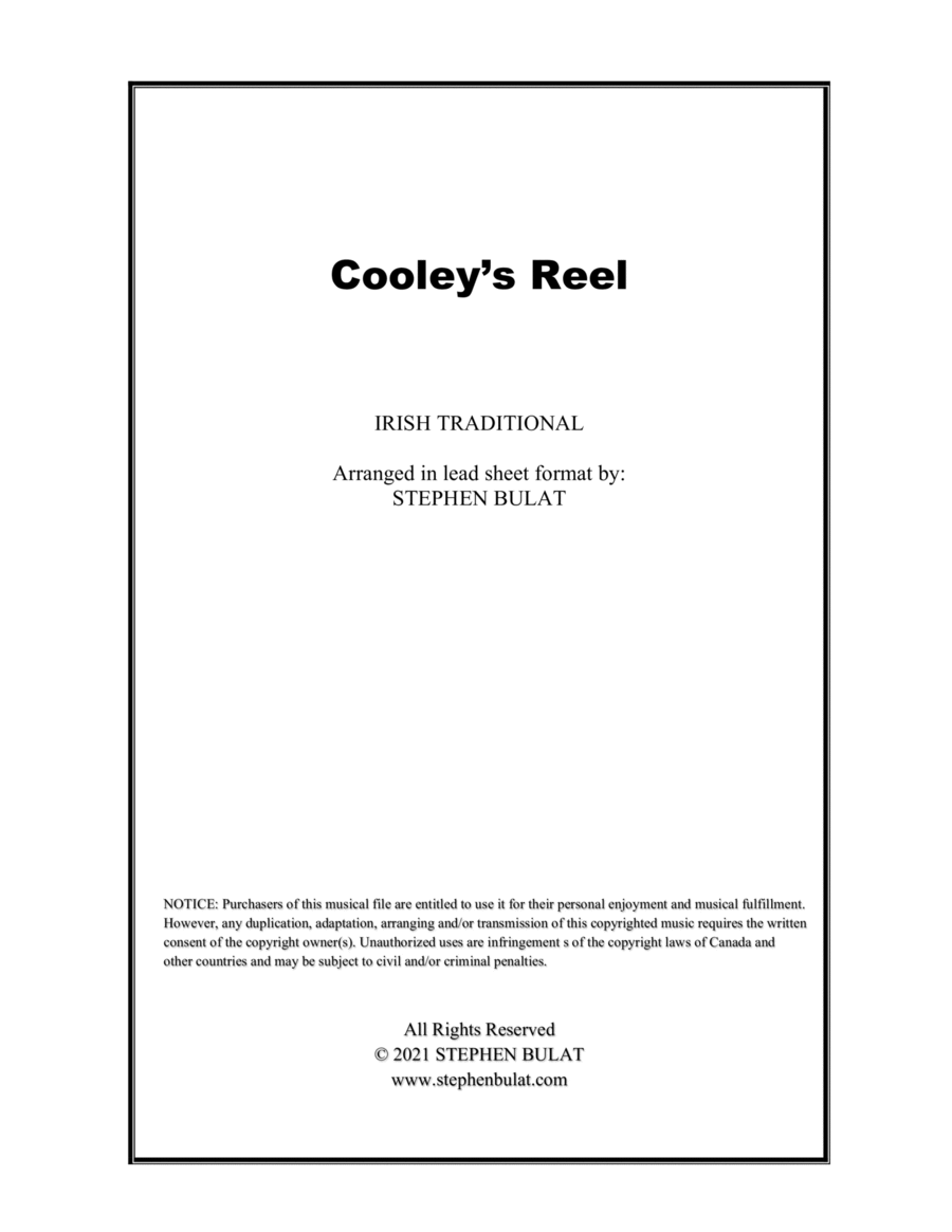Cooleys' Reel (Irish Traditional) - Lead sheet in original key of Em Large Ensemble scores gallery preview page 1