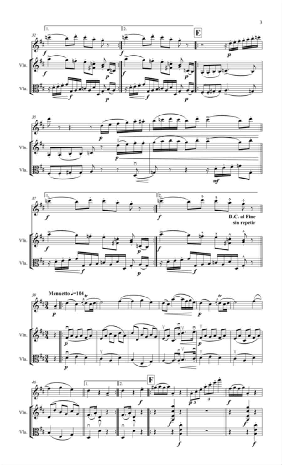 Beethoven Trio for flute, violin and viola Small Ensemble scores gallery preview page 4