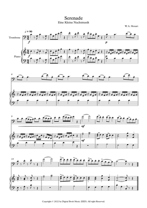 Book cover for Serenade (Eine Kleine Nachtmusik) - Wolfgang Amadeus Mozart (Trombone + Piano)