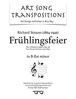 STRAUSS: Frühlingsfeier, Op. 56 no. 5 (transposed to B-flat minor)