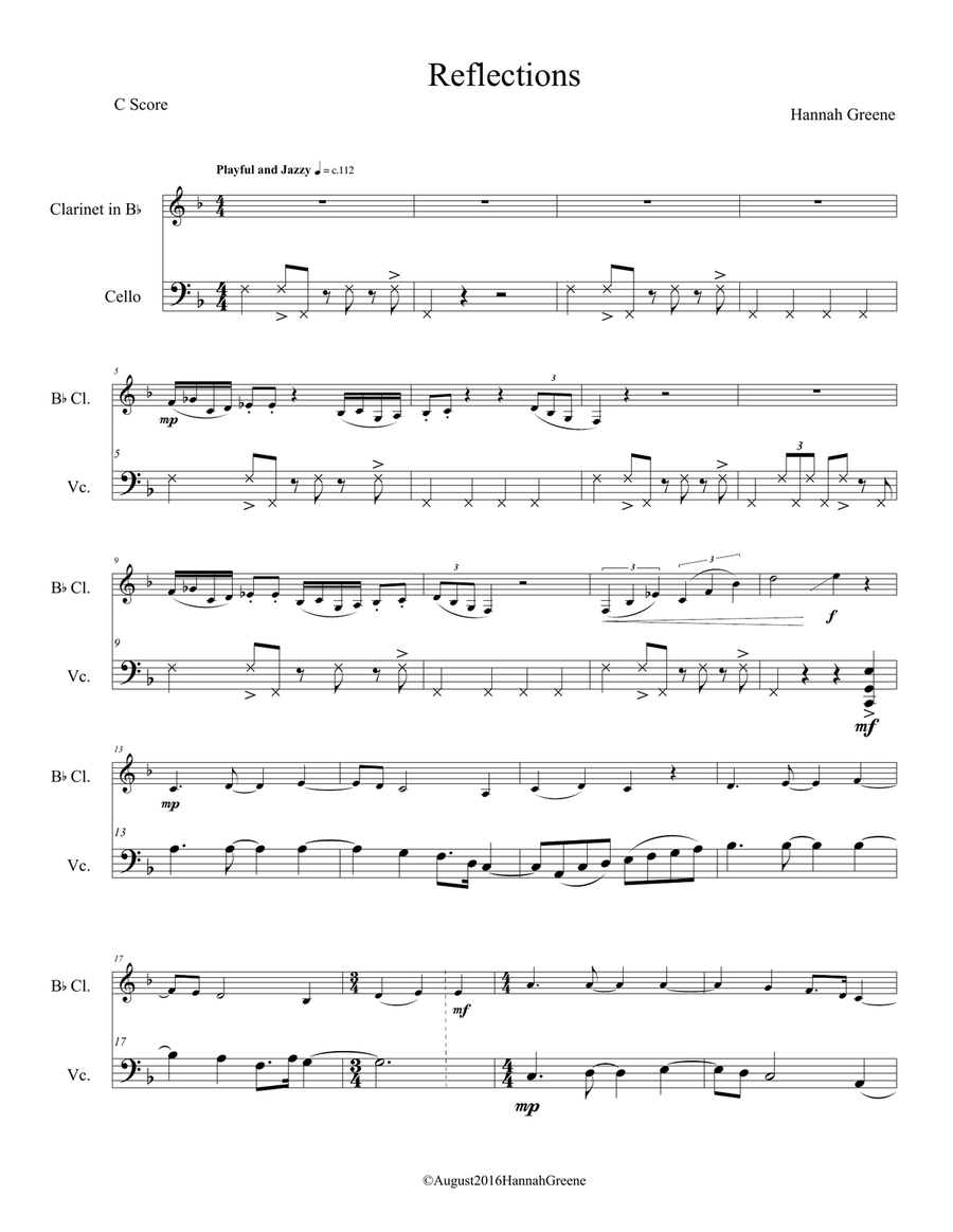 Reflections Clarinet scores gallery preview page 5