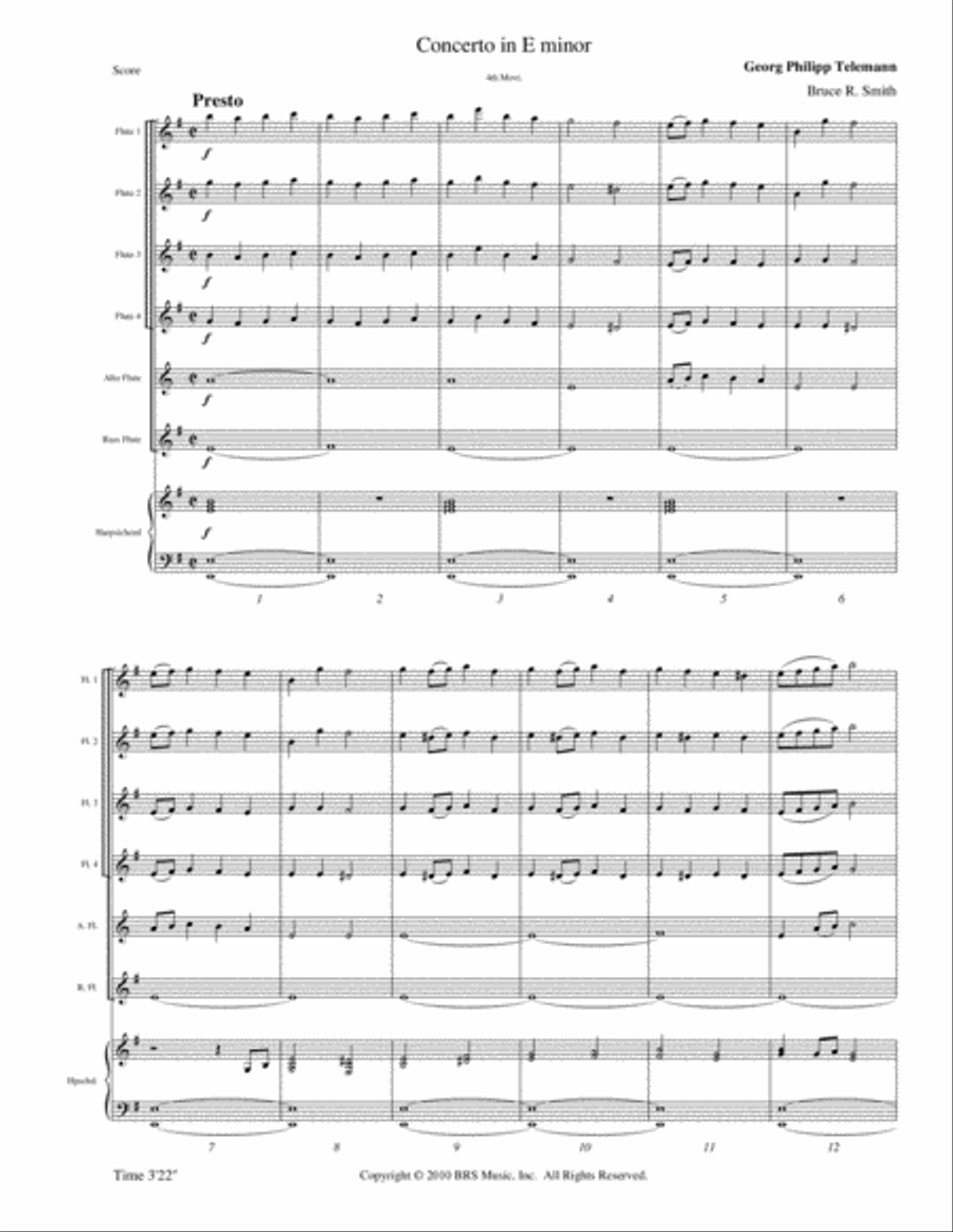 Concerto in E Minor Flute Choir scores gallery preview page 2