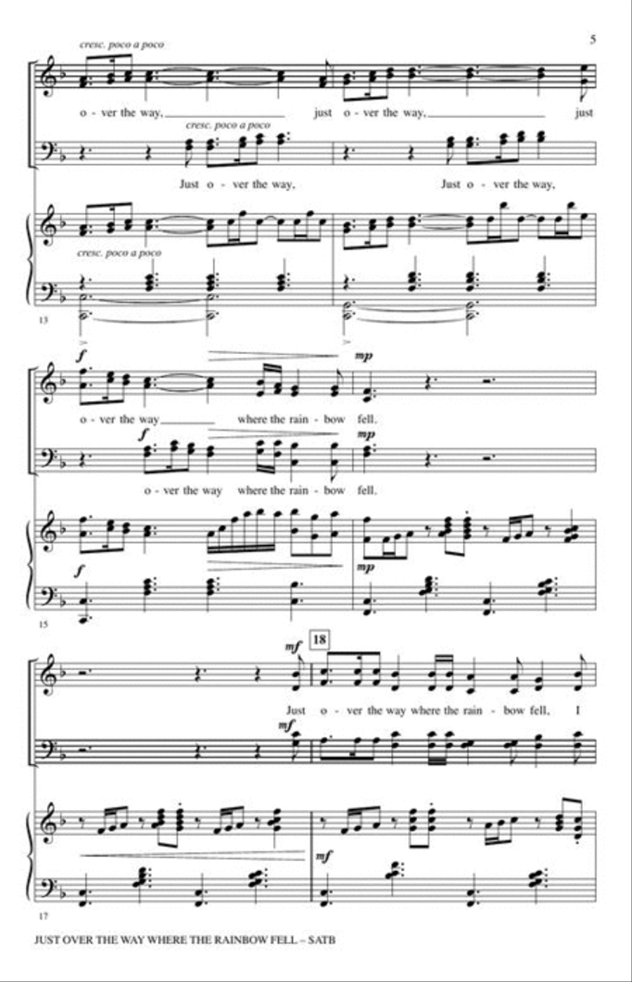 Just Over the Way Where the Rainbow Fell 4-Part scores gallery preview page 4