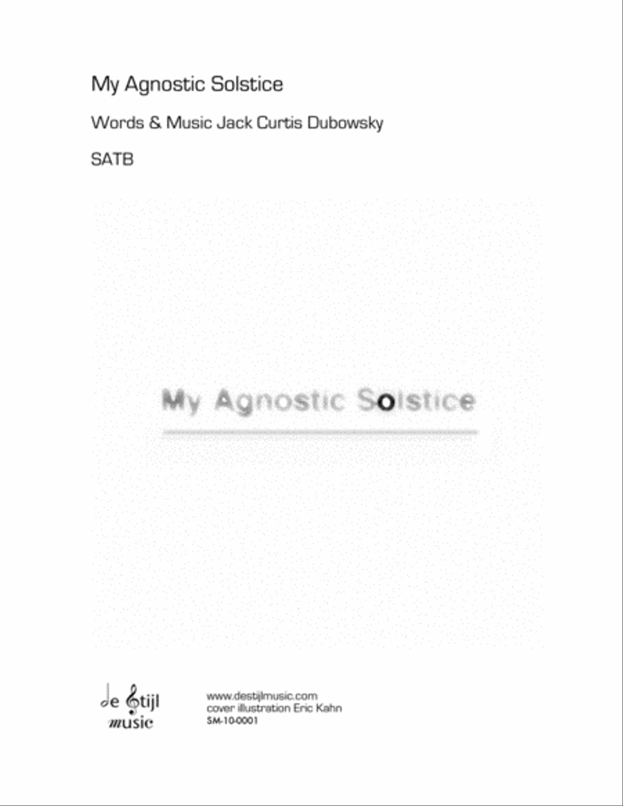My Agnostic Solstice (SATB) 4-Part scores gallery preview page 1