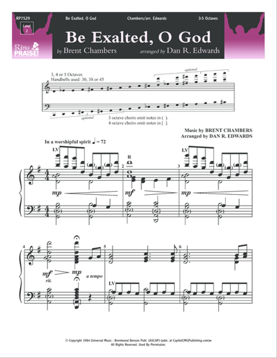 Be Exalted O God 5-Octaves scores gallery preview page 1