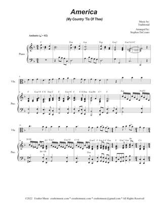 America (My Country, 'Tis of Thee) (Viola solo and Piano)