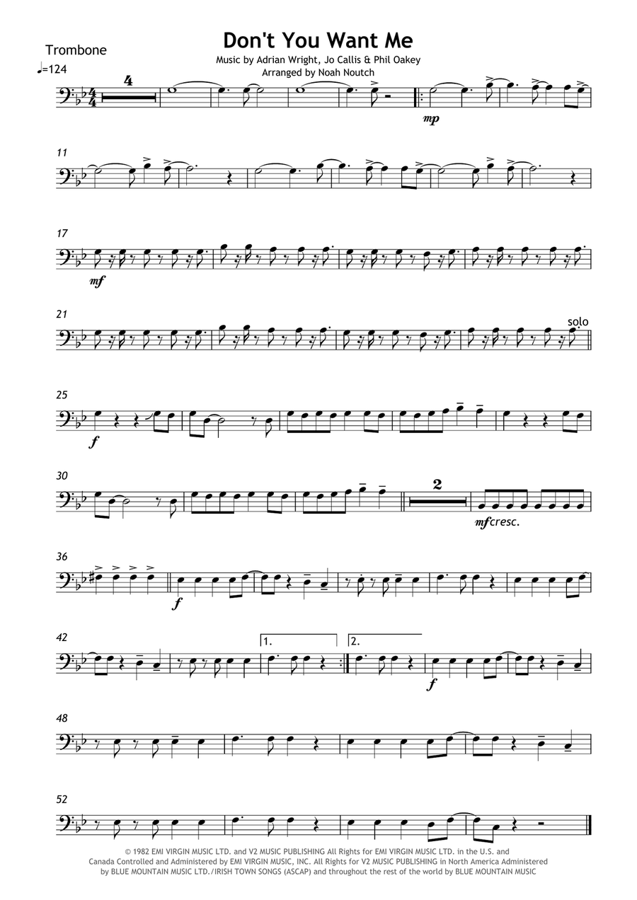 Don't You Want Me Brass Ensemble scores gallery preview page 4