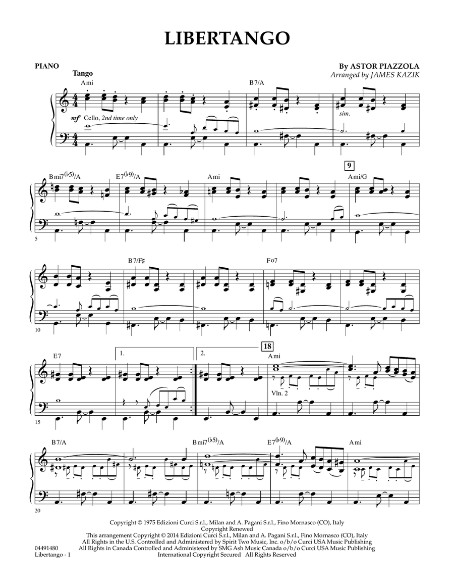 Libertango marimba sheet music new arrivals