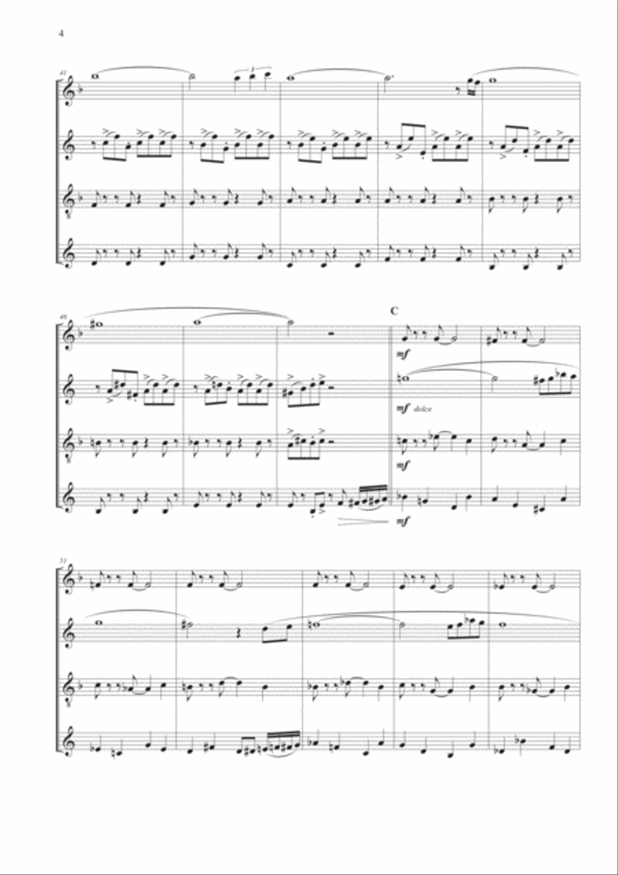 Tango Pour Claude Woodwind Quartet scores gallery preview page 4