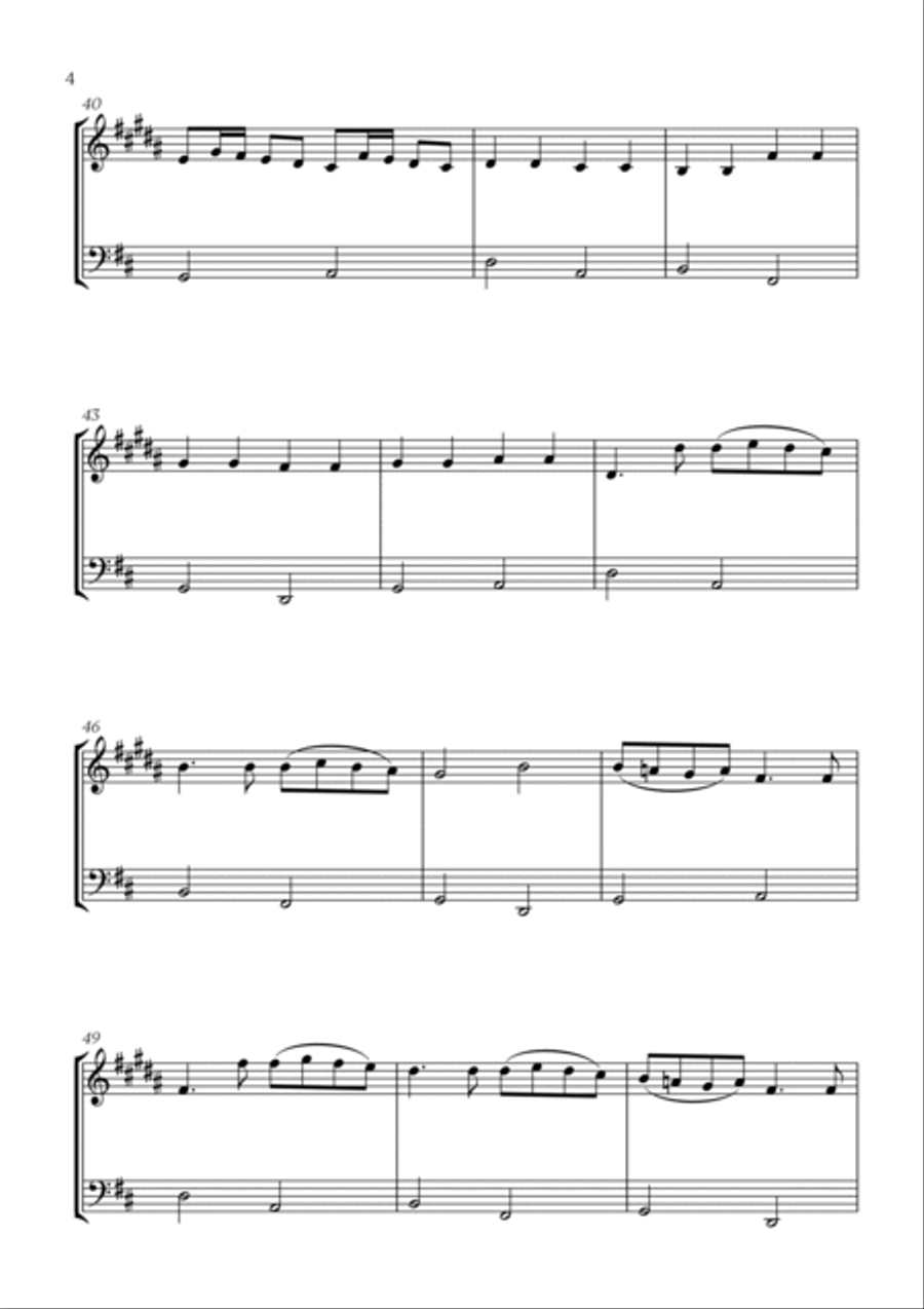 Canon in D (for Alto Sax and Trombone) Trombone Duet scores gallery preview page 4