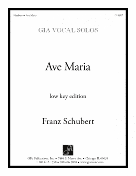 Ave Maria-Low Voice (Key of G)