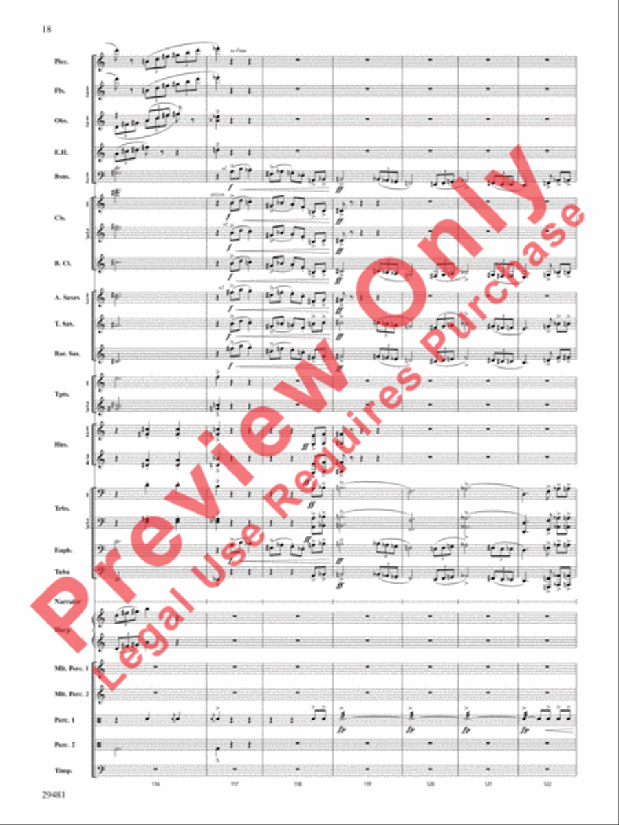 Casey at the Bat Concert Band scores gallery preview page 19