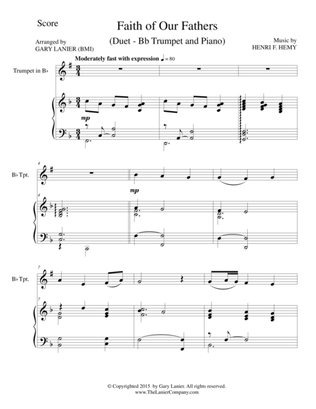 FAITH OF OUR FATHERS (Duet – Bb Trumpet and Piano/Score and Parts)