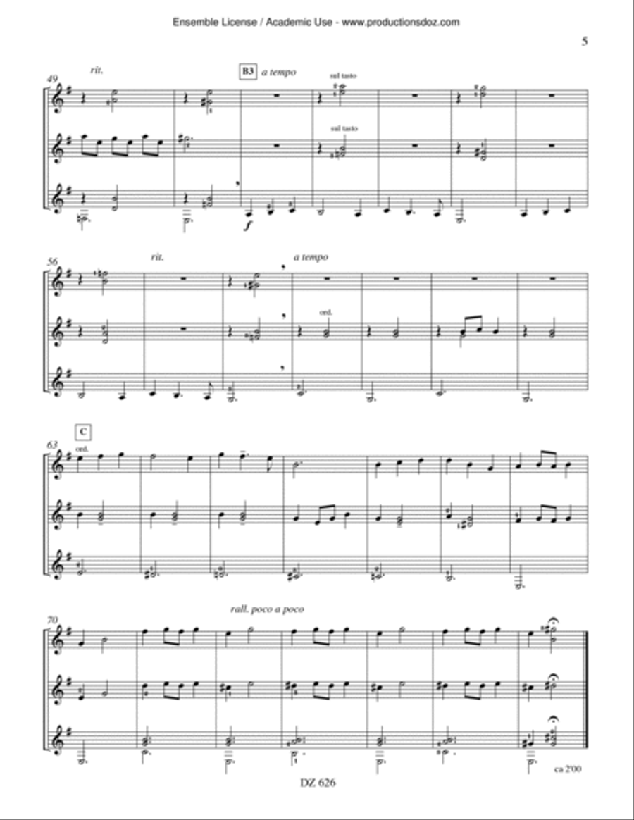Valse des magiciennes, Valse des ombrelles Guitar Ensemble scores gallery preview page 5