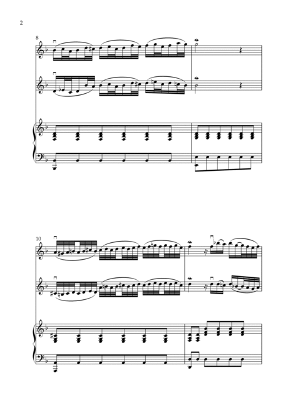 Adagio (from Concerto in D minor, BWV 974) - arr for 2 Violins and Piano (