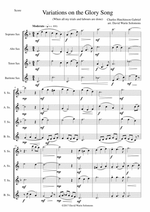 Variations on the Glory Song for saxophone quartet