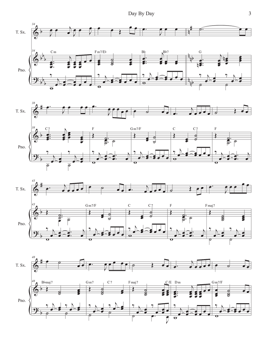 Day By Day (Tenor Saxophone and Piano) Day By Day (Tenor Saxophone and Piano) Tenor Saxophone scores gallery preview page 3