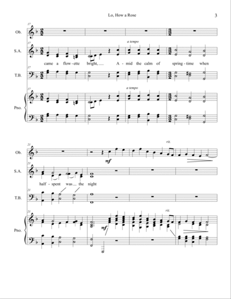 Lo, How a Rose 4-Part scores gallery preview page 4