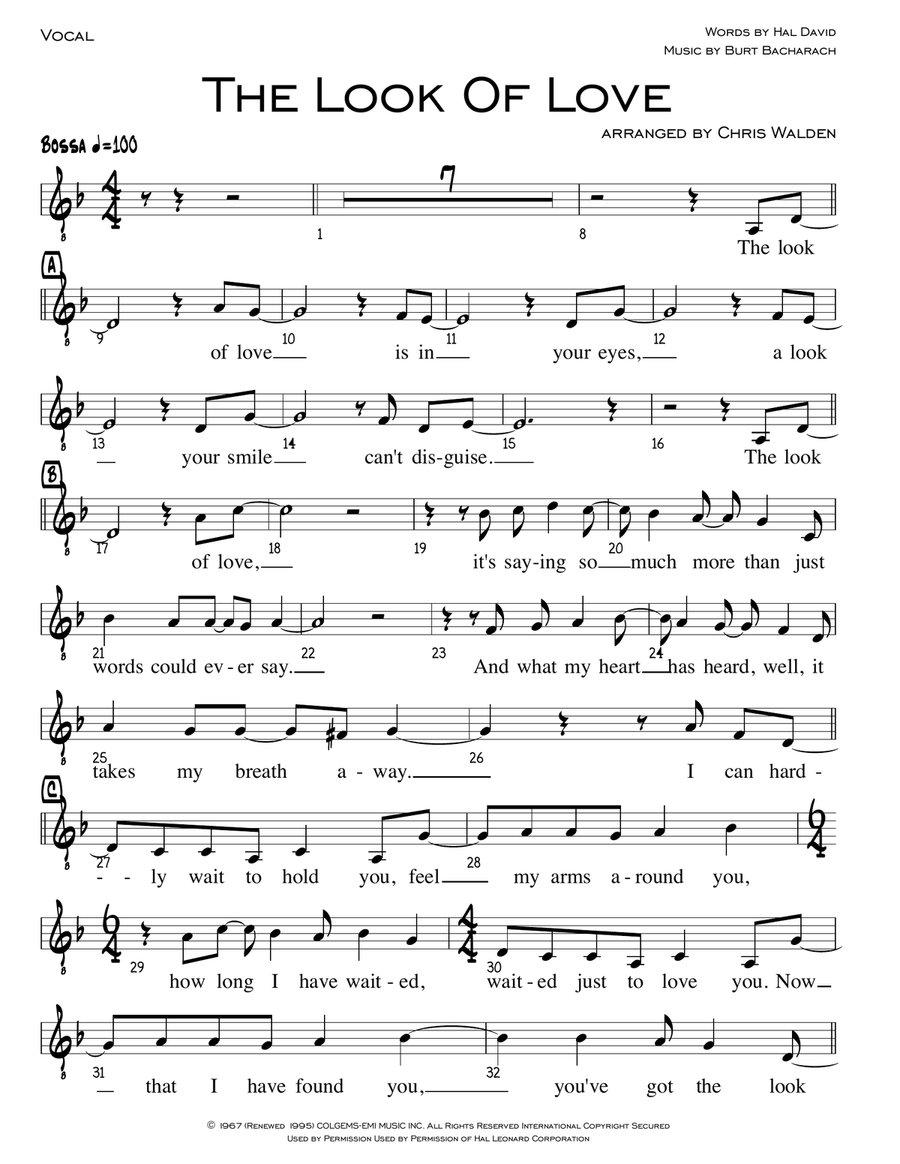 The Look Of Love Jazz Ensemble scores gallery preview page 1