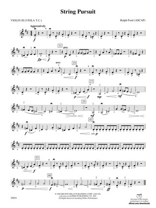 String Pursuit: 3rd Violin (Viola [TC])