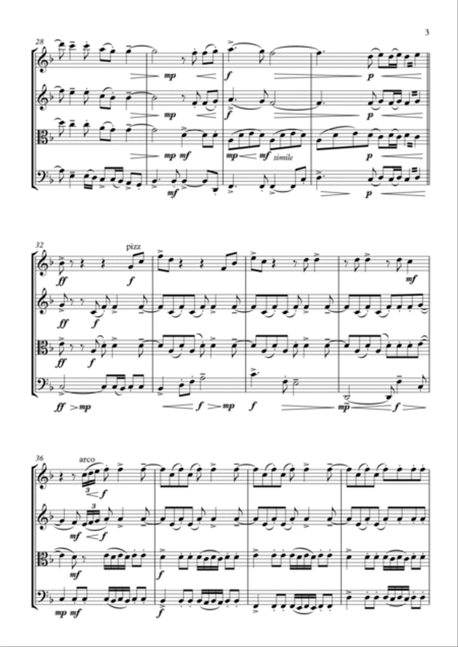 I Really Want To Stay At Your House String Quartet scores gallery preview page 3