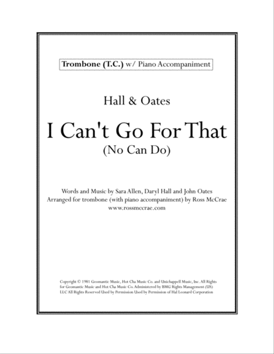 I Can't Go For That Piano scores gallery preview page 1