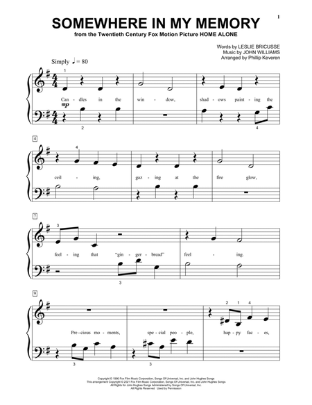 Somewhere In My Memory (from Home Alone) (arr. Phillip Keveren)