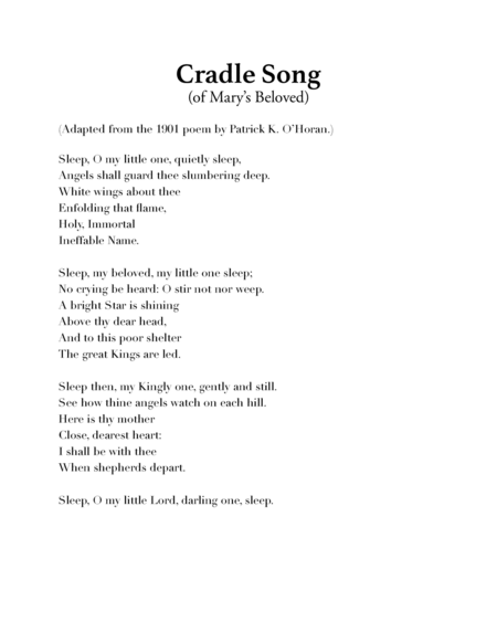 Cradle Song (of Mary's Beloved) image number null