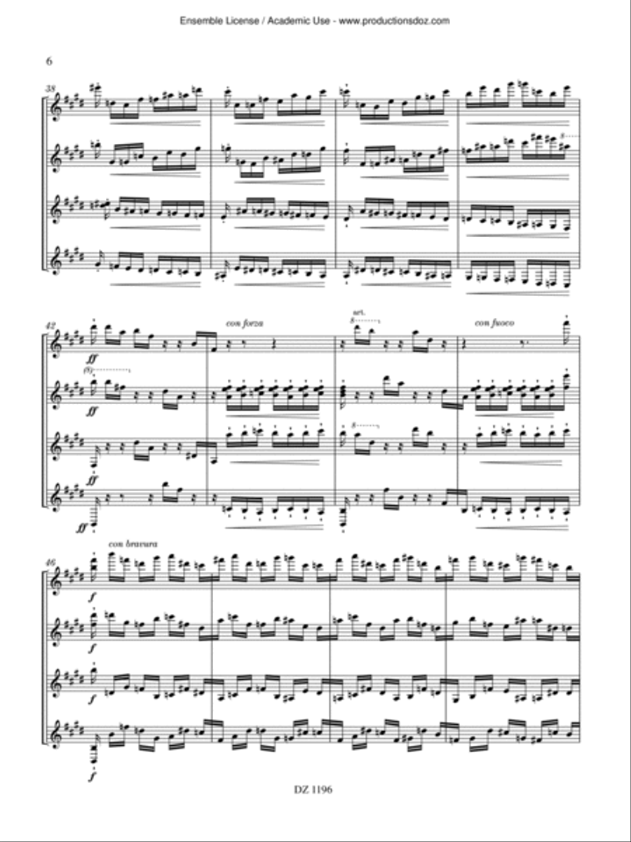Étude, opus 10, no 3 Guitar Ensemble scores gallery preview page 6