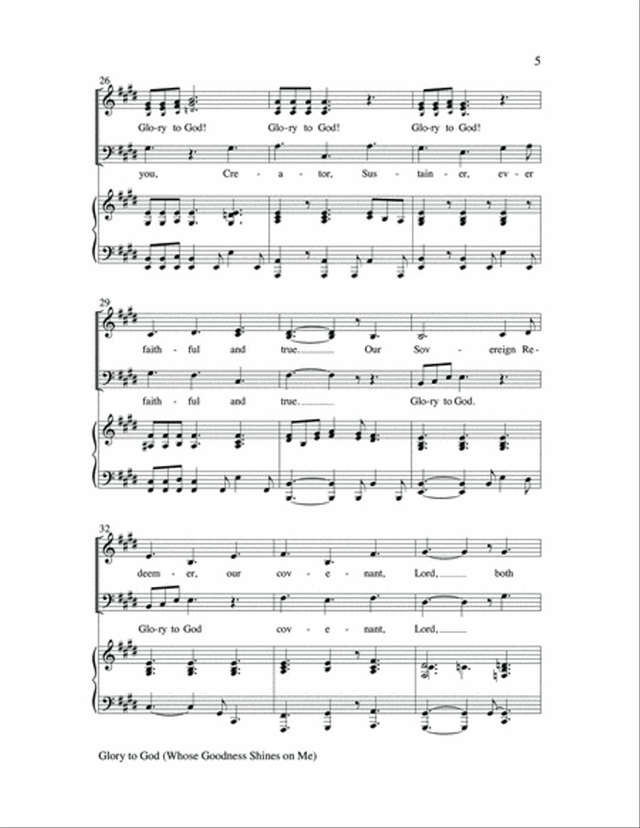 Glory to God (Whose Goodness Shines on Me) 3-Part scores gallery preview page 5