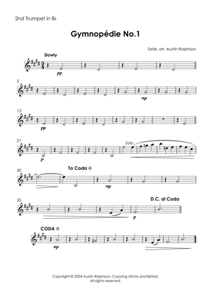Gymnopedie No.1 - brass quintet image number null