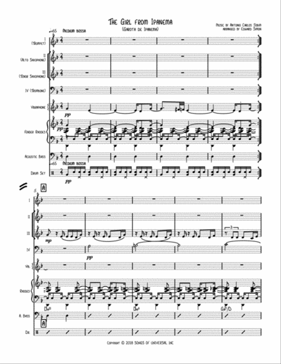 The Girl From Ipanema (garôta De Ipanema) Large Ensemble scores gallery preview page 2