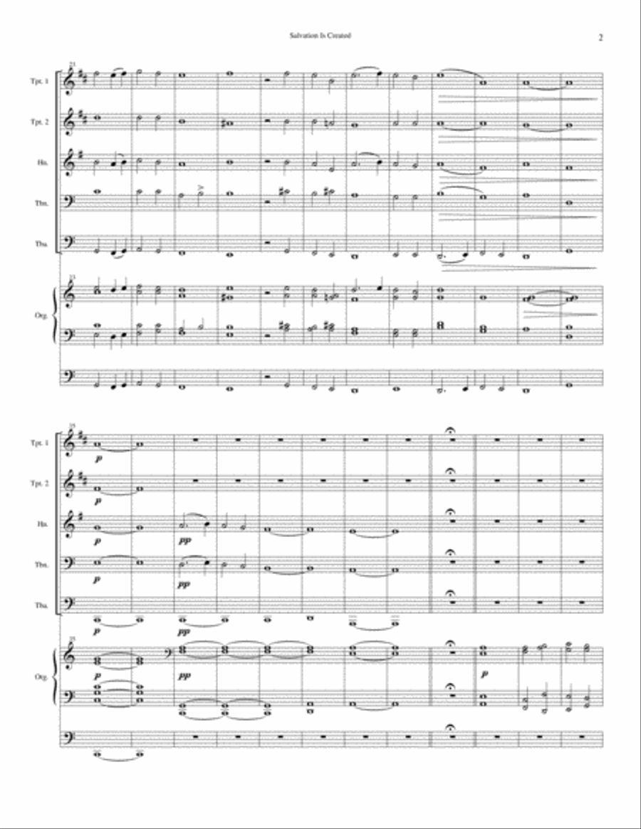 Salvation Is Created (for Brass Quintet and Organ) Brass Ensemble scores gallery preview page 3
