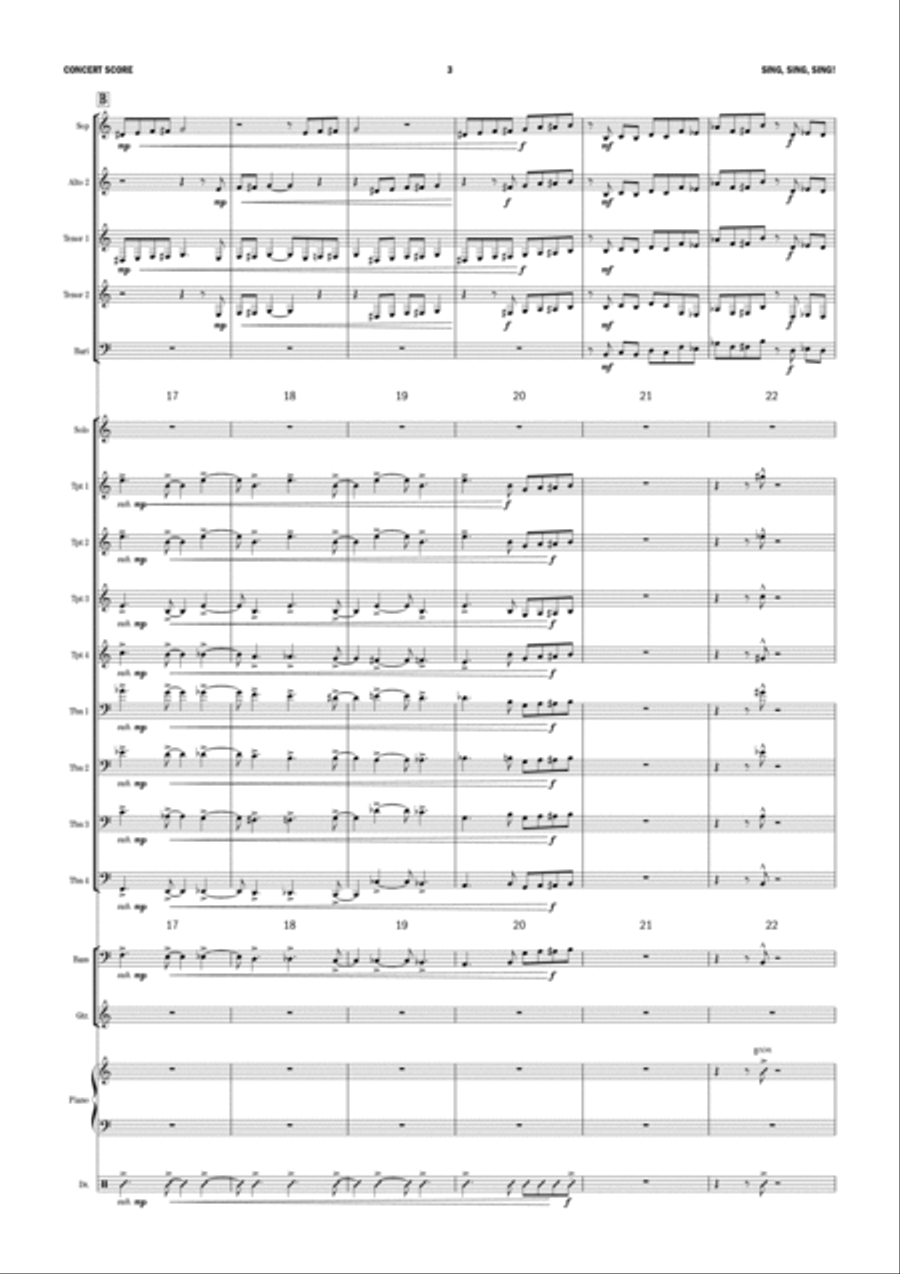 Sing, Sing, Sing Jazz Ensemble scores gallery preview page 3