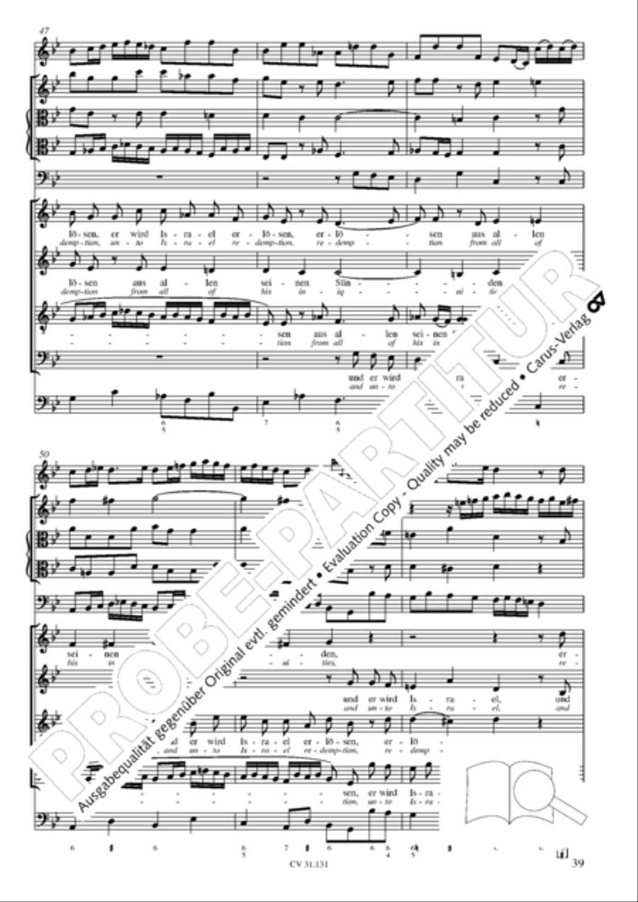 Form the deep, Lord, cried I, Lord, to Thee (Aus der Tiefe rufe ich, Herr, zu dir) 4-Part scores gallery preview page 40