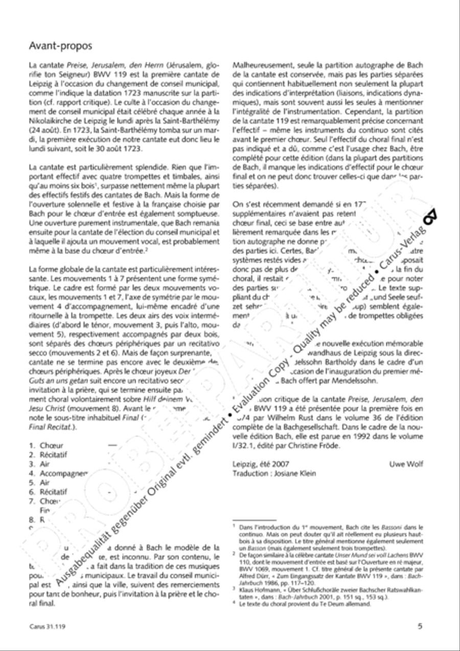 Praise the Lord, O Jerusalem (Preise, Jerusalem, den Herrn) 4-Part scores gallery preview page 6