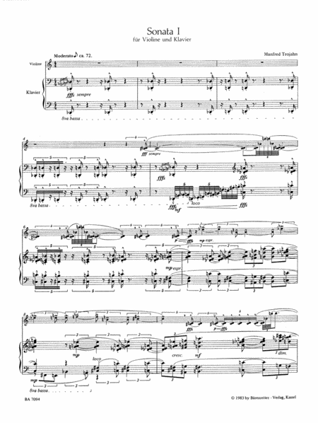 Sonata I for Violin and Piano (1983)