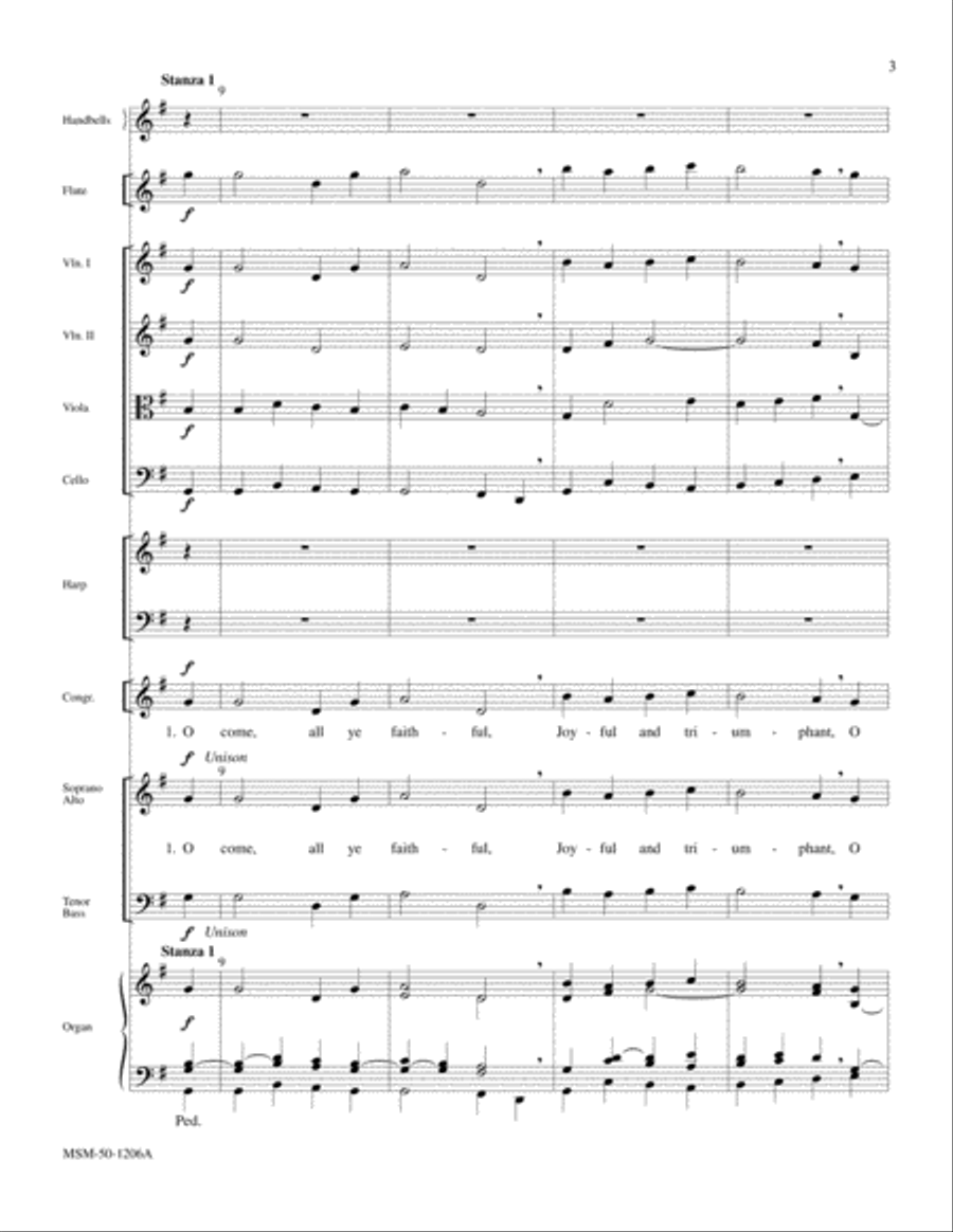 O Come, All Ye Faithful Choir scores gallery preview page 3