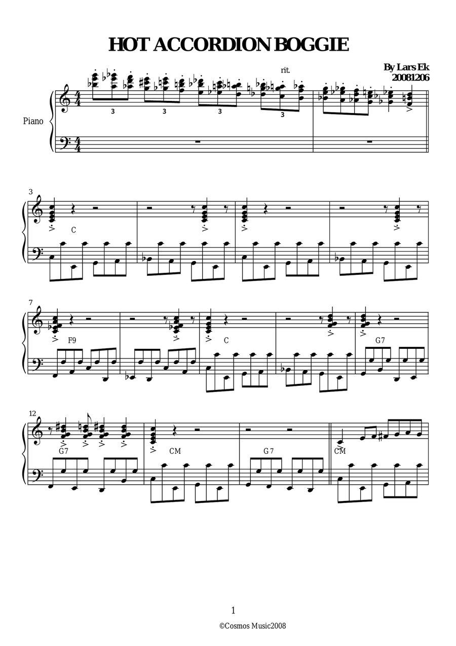 HOT ACCORDION BOGGIE Accordion scores gallery preview page 1