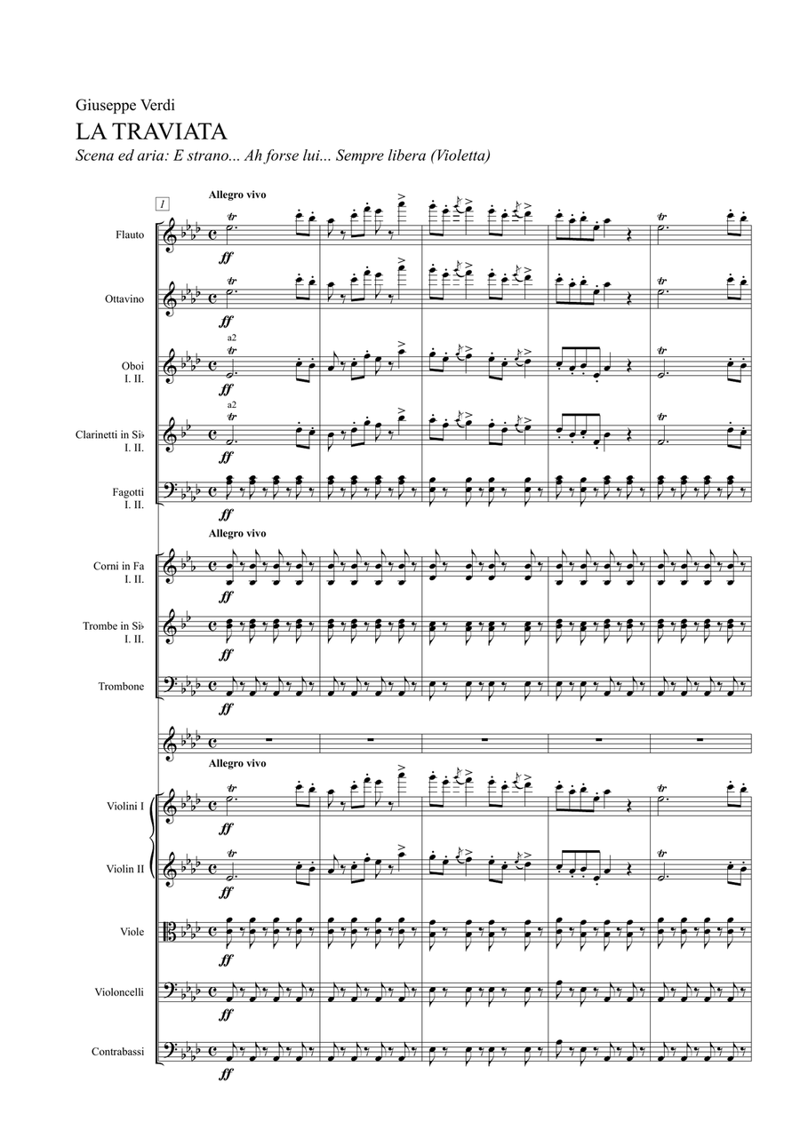 La Traviata - E strano... Ah forse e lui... Sempre libera (Concert version) Large Ensemble scores gallery preview page 3