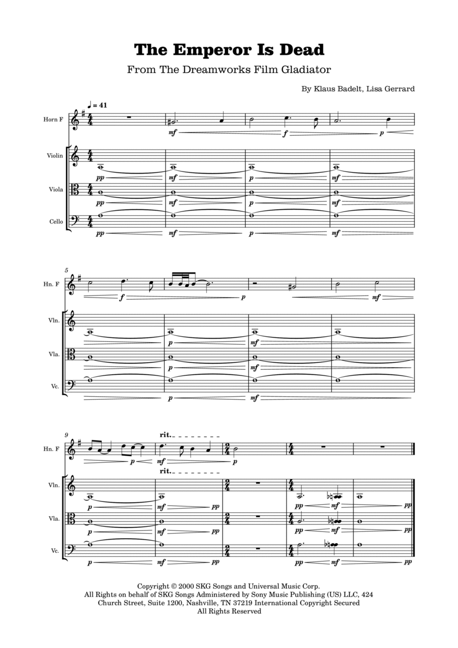The Emperor Is Dead The Emperor Is Dead Score and Parts scores gallery preview page 1