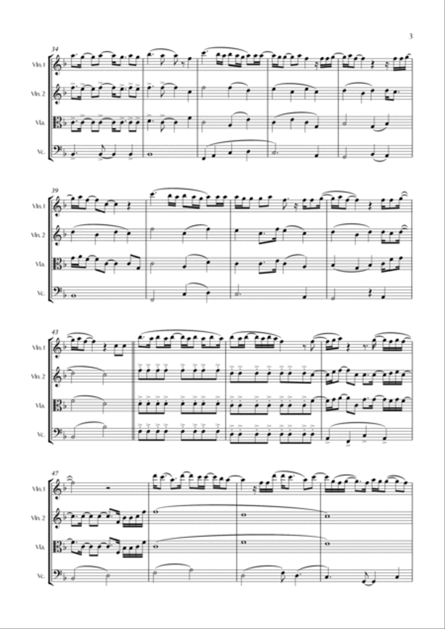 Easy On Me String Quartet scores gallery preview page 4