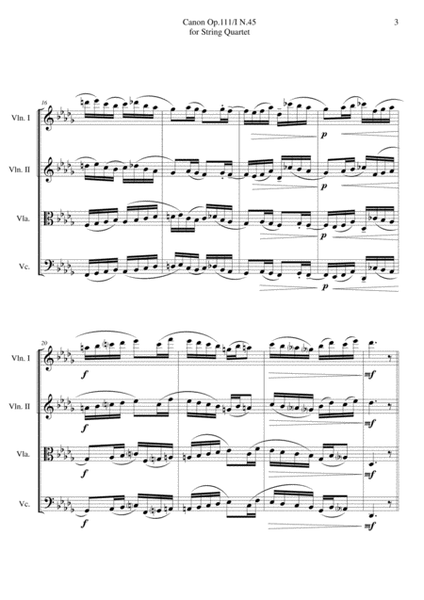 Canon Op.111/I N.45 for String Quartet image number null