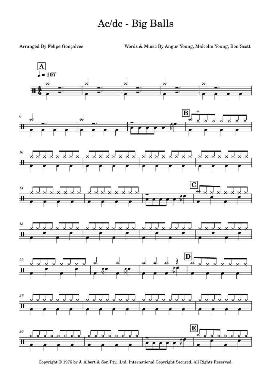 Big Balls Big Balls Drum Set scores gallery preview page 1